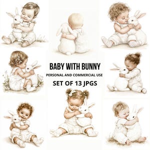 Pasen clipart, zachte pastel baby dieren kunst, 13 digitale jpg's, kaarten maken, afdrukbaar, scrapbooking, junk Journal, digitale download, fantasie