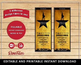 hamilton tickets etsy