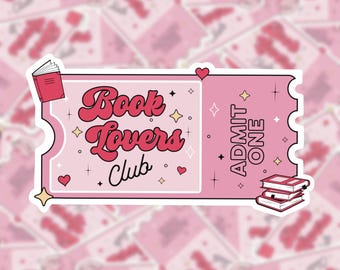 Sticker club des amoureux des livres | Lecteur de fiction fantastique | Cadeau rat de bibliothèque | Bouteille d'eau Kindle | Romantisme, ennemis des amoureux | Cadeau club de lecture