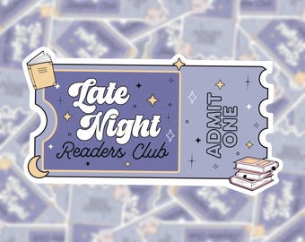 Sticker club de lecture de fin de soirée | Lecteur de fiction fantastique | Cadeau rat de bibliothèque | Bouteille d'eau Kindle | Romantasy Ennemis pour les amoureux | Cadeau club de lecture