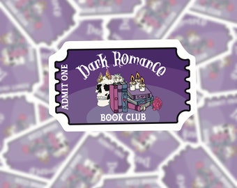 Sticker vinyle club de lecture romance sombre, sticker Kindle violet esthétique, cadeau club de lecture, fans de fiction, fantastique, romance, charbon, merch livresques