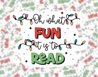 Sticker Noël livresque | autocollant mignon de saison des vacances | Gourde Kobo pour Kindle | Cadeau lecteur club de lecture | Cadeau rat de bibliothèque | Booktok