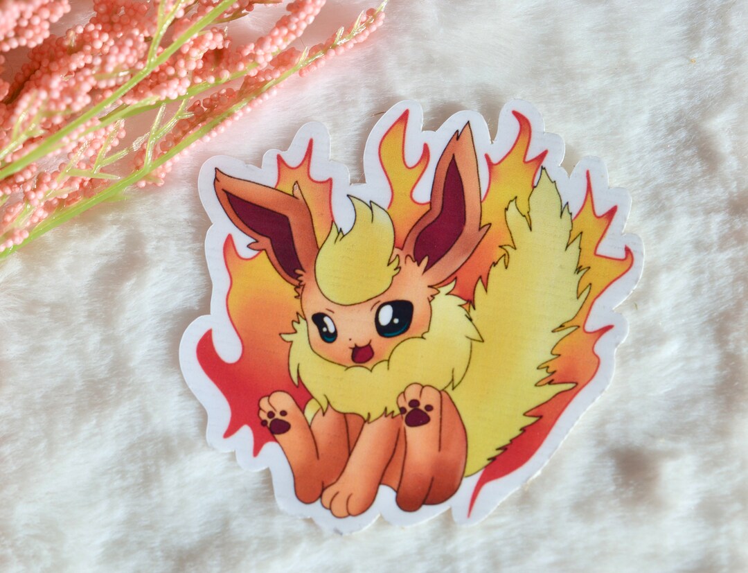 FLAREON EEVEELUTION Eevee Kawaii Monster Sticker Anime Etsy New Zealand