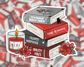 Autocollant en vinyle Bookstack smutty romance pour les amateurs de livres, produits livresques pour ipad kindle, fantaisie, fiction, charbon, cadeaux de club de lecture liseuse booktok