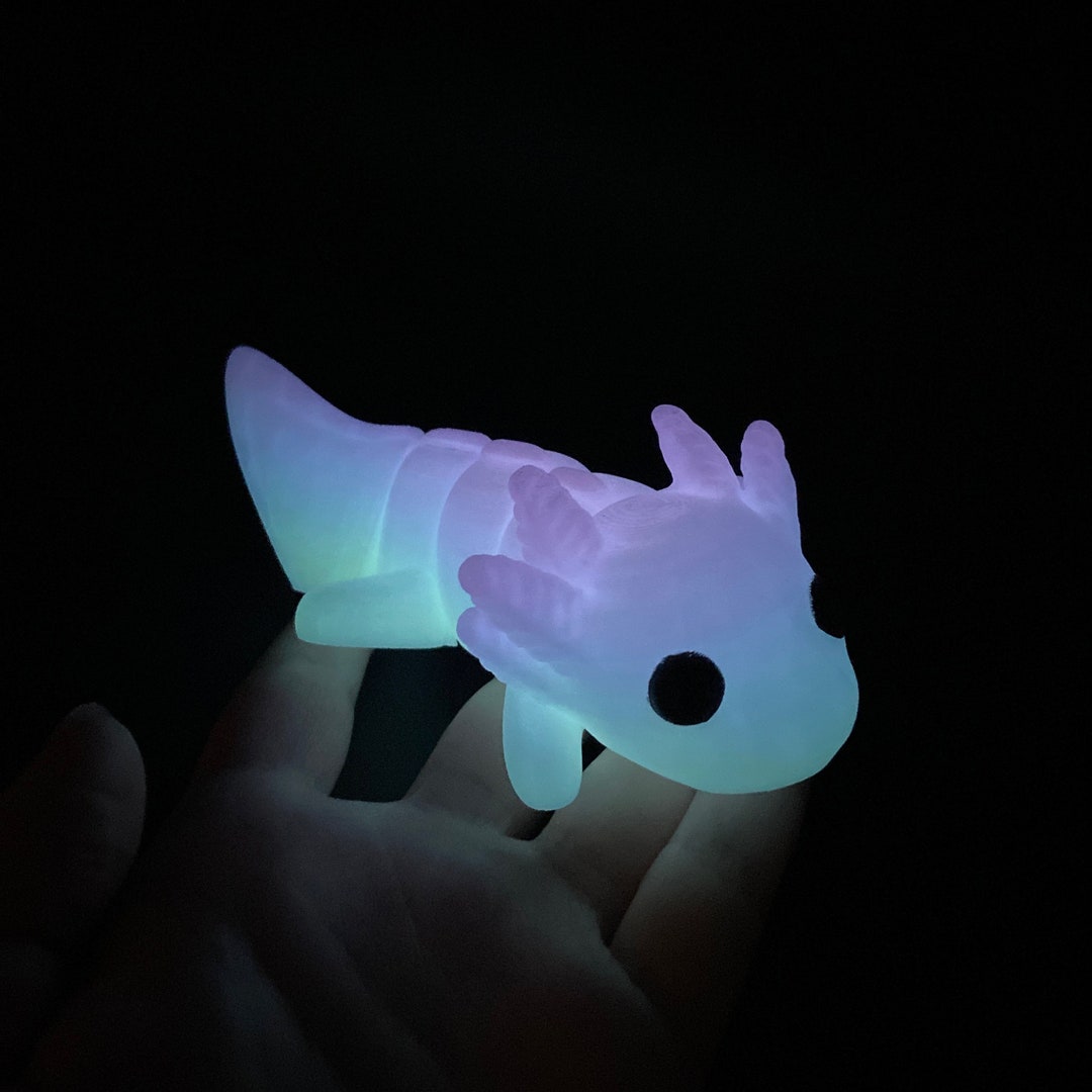 Glowing Axolotl Fidget Toy | 3D Printed Articulating Axolotl | Glow in ...