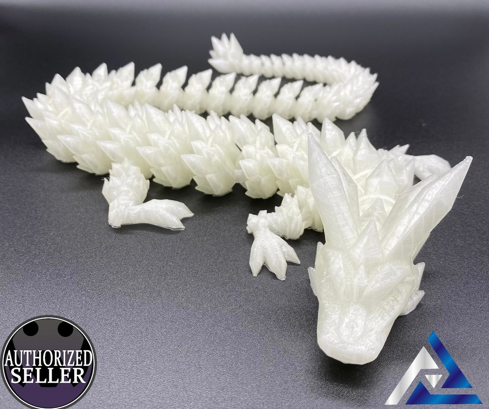 3D Printed Crystal Dragon Articulating Dragon Fidget Toy Etsy