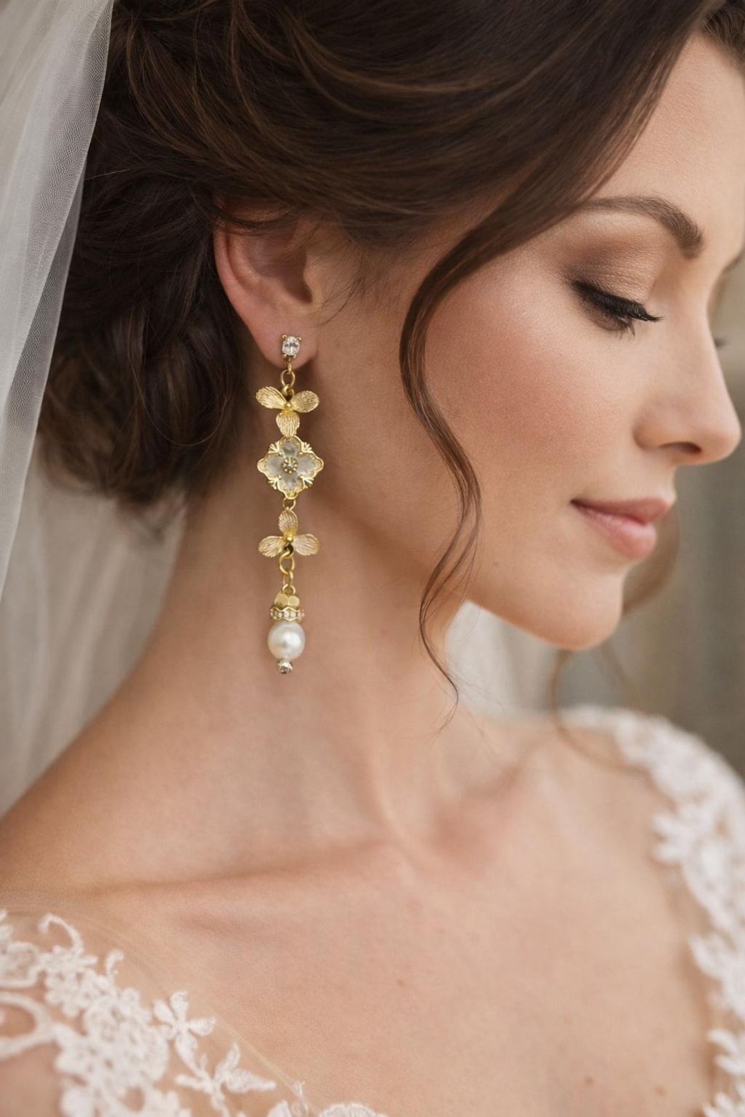 Elegant Rectangle Drop 18k Gold Plated & Crystal Earrings