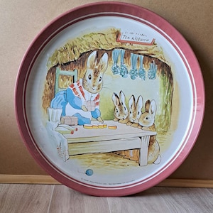 Vintage Beatrix Potter Metal Tray Made in England