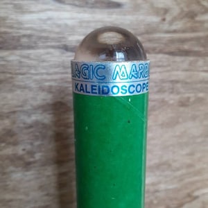 GREEN MAGIC MARBLE Kaleidoscope Vintage Hard Paper Tube