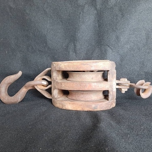 Block and Tackle Wooden Double Pulley