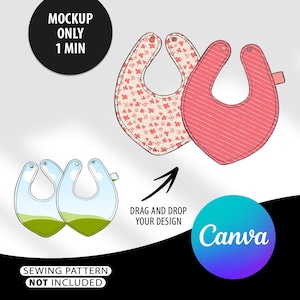 Baby Bib Mockup CANVA Template | Bib Mock Up | Mockup Canva for Baby Bib | Bandana Baby Bib |Canva Frame Template