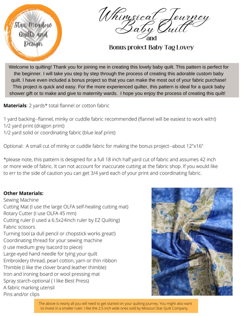 Nowaste Baby Quilt Pattern Plus Bonus Pattern,beginning Quilt Pattern