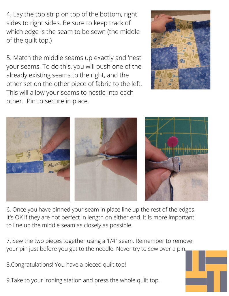 Nowaste Baby Quilt Pattern Plus Bonus Pattern,beginning Quilt Pattern