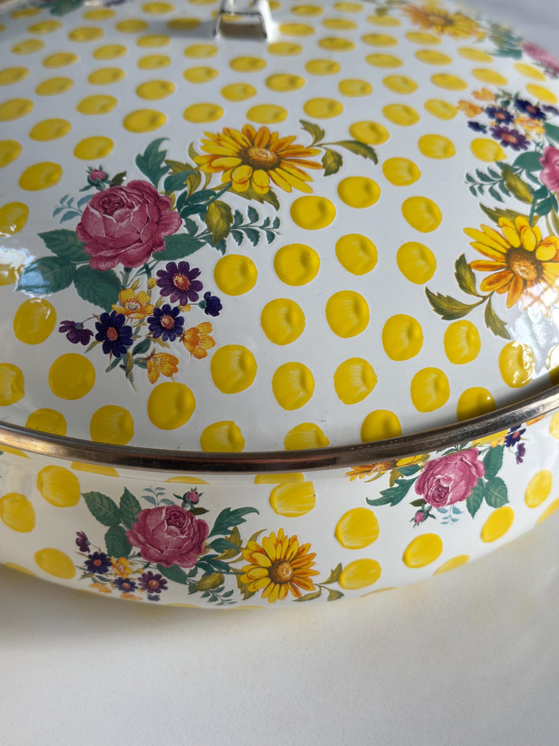 Vintage Mackenzie Childs Buttercup Pots and Cake Cover Set