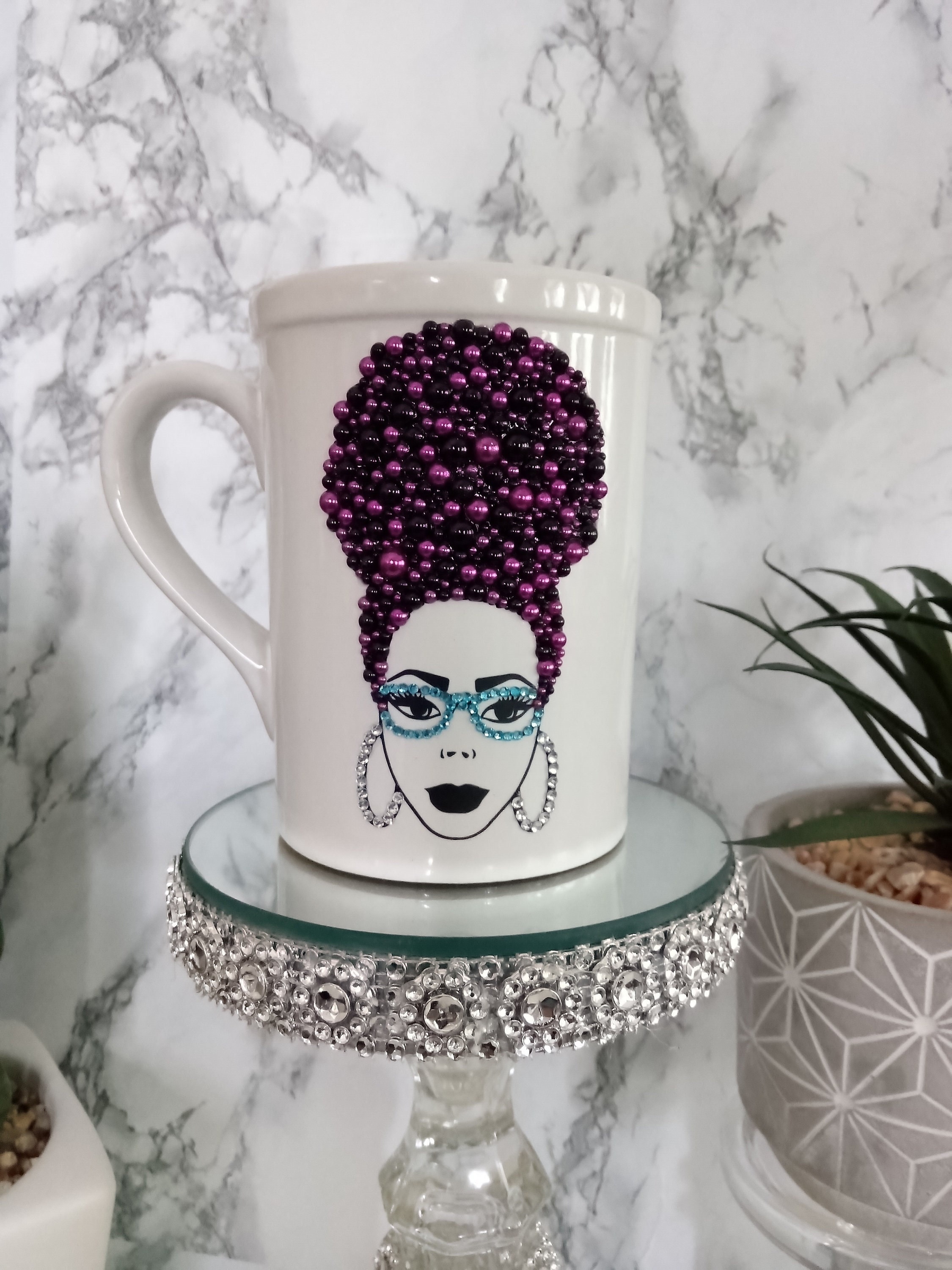 Grace Queen Bling Coffee Mug Purple Passion, Personalized Mugs, Custom