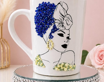 Personalized Bling Mug: Queen Design, Custom Colors