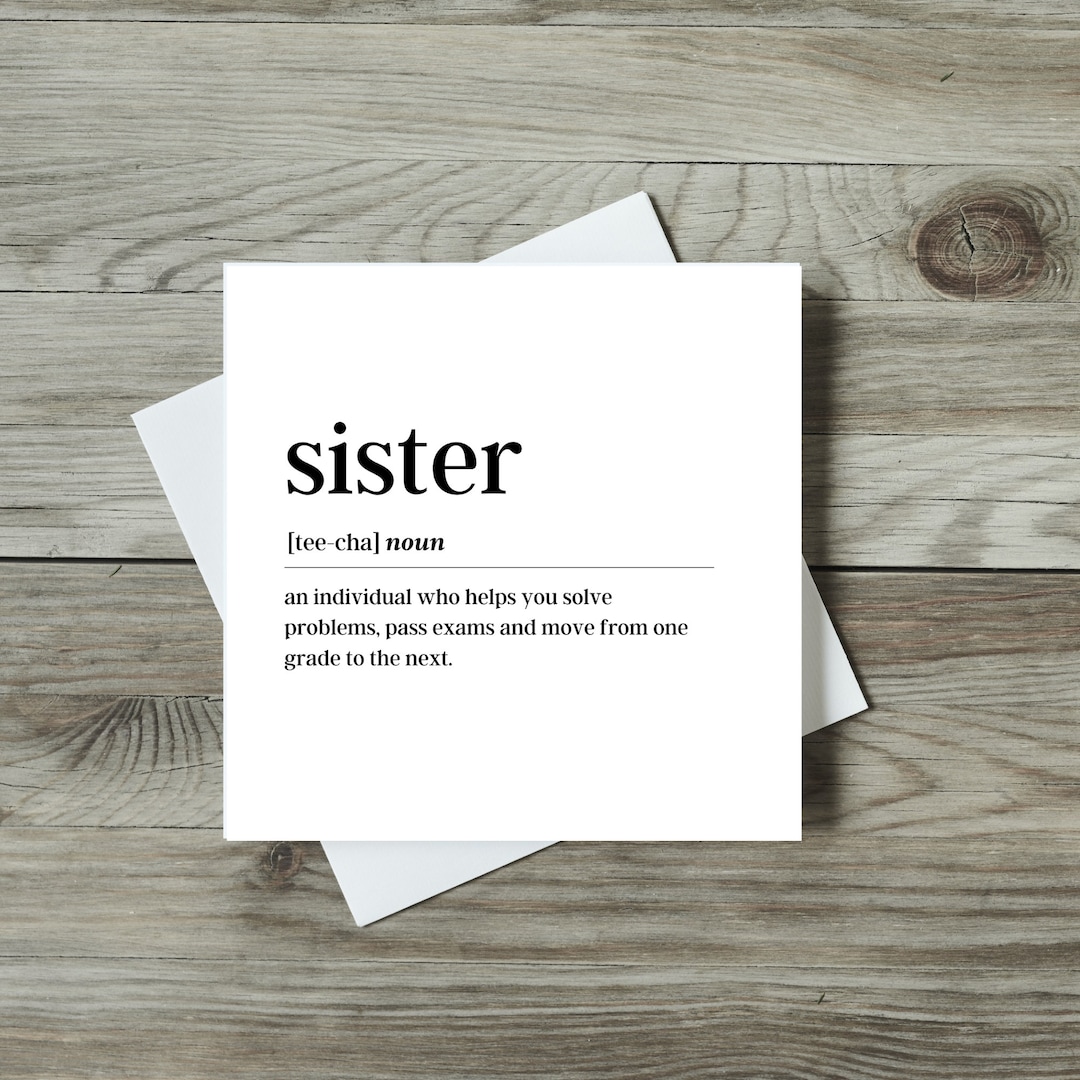 Sister Definition Card | Sibling Cards | Dictionary Cards | Sister ...