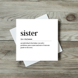 de définition pour soeur | Cartes Frère et Soeur | Cartes Dictionnaire | carte d'anniversaire de soeur | carte pour soeur | Cartes positives | Cartes pour elle |