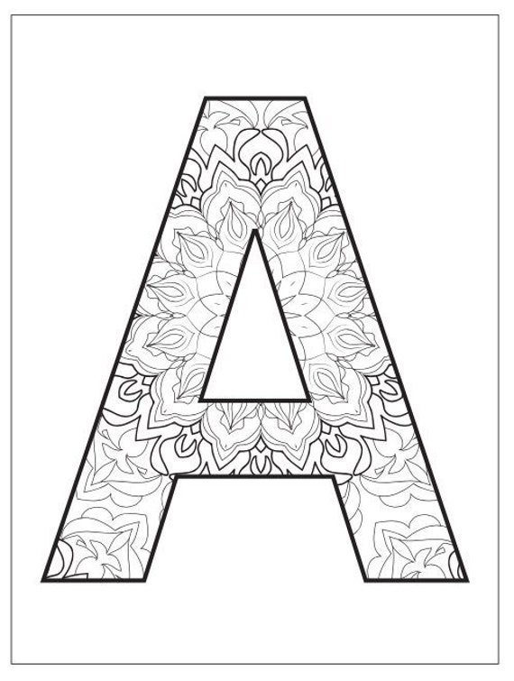 Alphabet Coloring Pages for Kids | Etsy