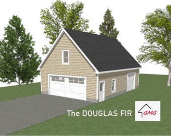 2 CAR GARAGE PLANS : 28 x 40, 10' Wall, 12/12 Pitch ( Digital Download )