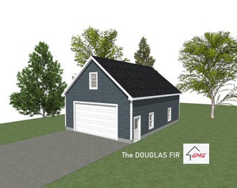 2 CAR GARAGE PLANS : 30 x 40, 12' Wall, 10/12 Pitch ( Digital Download )