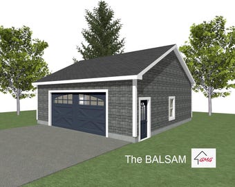 2 CAR GARAGE PLANS : 30 x 30, 10' Wall, 6/12 and 8/12 Pitch ( Digital Download )