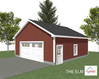 2 CAR GARAGE PLANS : 30 x 30, 10' Wall, 6/12 and 8/12 Pitch ( Digital Download )