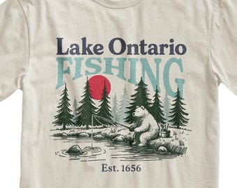 Lake Ontario Fishing T-Shirt, Great Lakes Canada Anti-Trump Protest Tee
