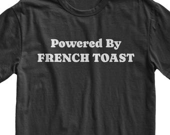 Powered By French Toast T-Shirt, Funny Breakfast Shirt, Retro Food Tee, Simple Minimalist Shirt