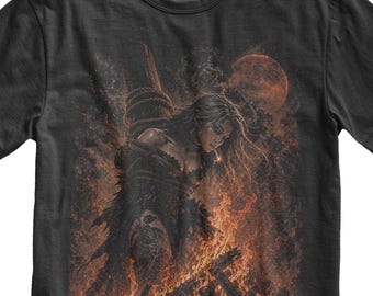 Burning Witch T-Shirt, Dark Gothic Occult Tee