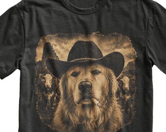 Cowboy Golden Retriever Shirt, Dog Lover Gift