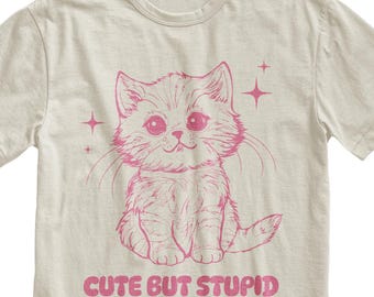 Funny Cat Graphic Tee, Kawaii Kitten Shirt, Unisex Cotton Apparel