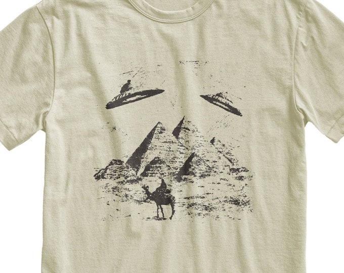 UFO Pyramids Graphic Tee, Novelty Weirdcore Shirt