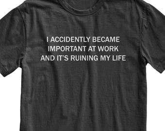 Accidentally Important at Work T-Shirt, Y2K Funny Meme Graphic Tee