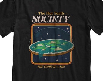 Retro Flat Earth Society T-Shirt: Lustiges Verschwörungs-Grafik-T-Shirt