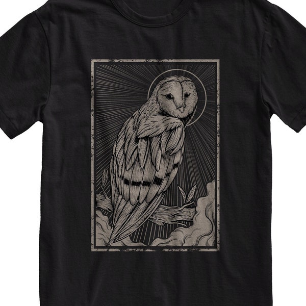 Owl T-Shirt, Owl Gift, Gothic Clothes, Grunge Clothing, Occult Shirt, Crew Neck, Bird Tee, Unisex Tee, Grunge Top, Dark Aesthetic