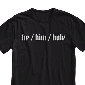 He Him Hole Pronoun T-Shirt: Funny Gay Grunge Top
