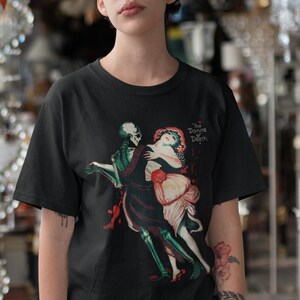 The Dance of Death Gothic T-Shirt, Victorian Gothic, Goth Fashion, Grunge Aesthetic, Vintage Shirt, Halloween Party Shirt, Halloween Shirt Active