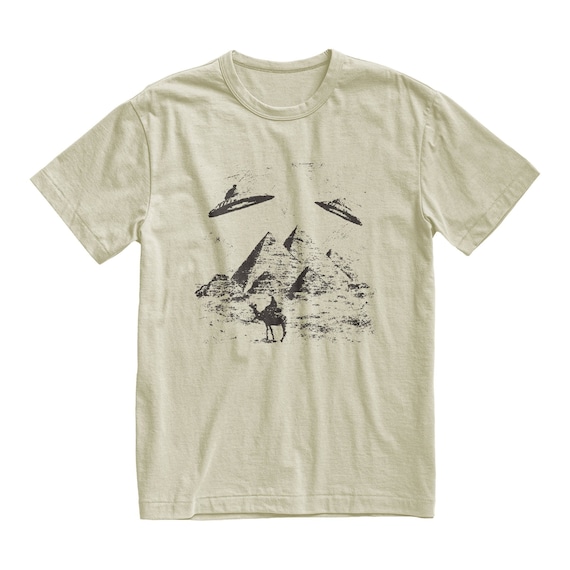 UFO Pyramids Graphic Tee, Novelty Weirdcore Shirt