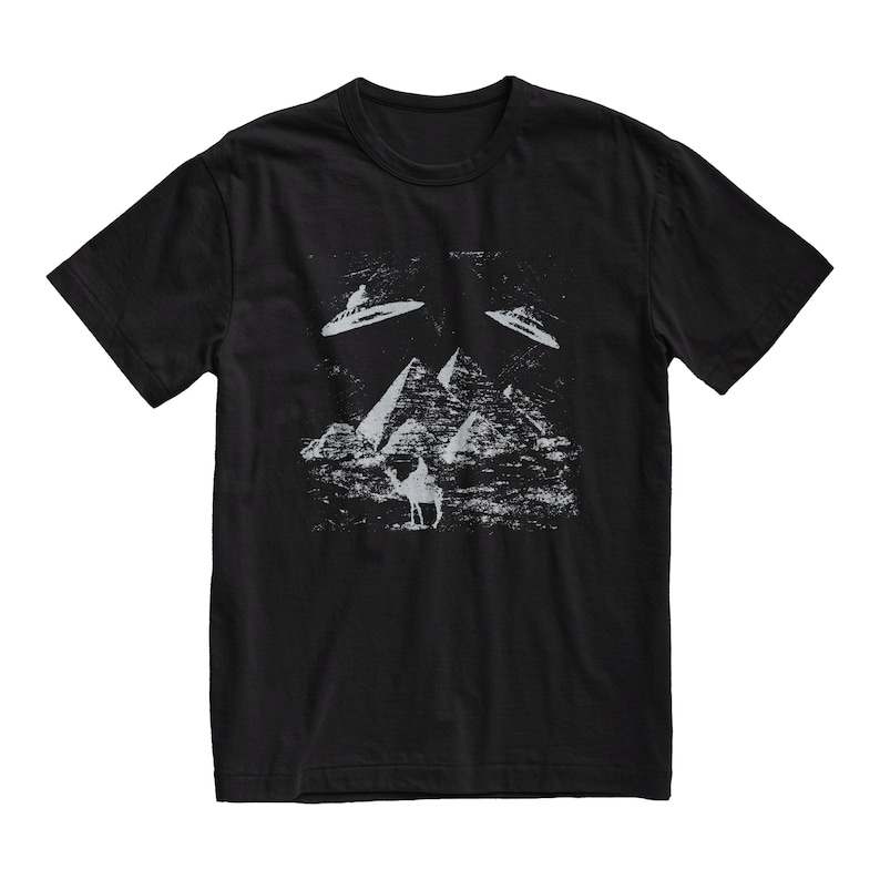 UFO Tshirt, Pyramids Shirt, Novelty Tshirts, Cool Tee, Aesthetic