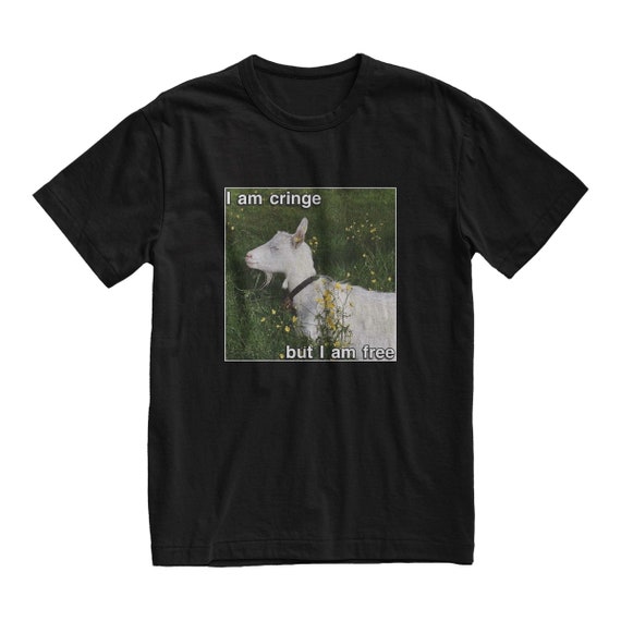 Cringe Goat Meme T-Shirt: Funny Sarcastic Y2K Streetwear