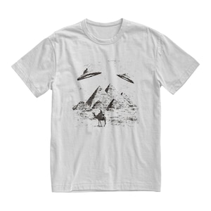 UFO Tshirt, Pyramids Shirt, Novelty Tshirts, Cool Tee, Aesthetic Clothing, Weirdcore Top, Mens Graphic Tee