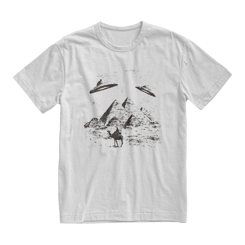 UFO Tshirt, Pyramids Shirt, Novelty Tshirts, Cool Tee, Aesthetic Clothing, Weirdcore Top, Mens Graphic Tee