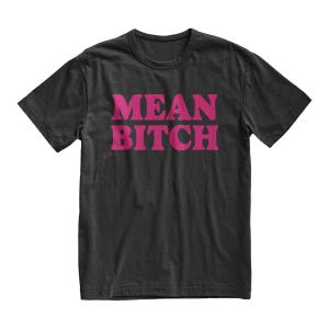 Mean Bitch Tshirt, Best Friend Gift, Trendy Womens Shirt, Funny Meme Tee, Brainrot Shirt Black