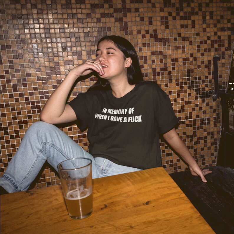 In Memory Of When I Gave A Fuck T-Shirt, Grunge Clothing, Emo Shirt, Goth Tee, Gothic Clothes, Aesthetic Top, Alternative Clothing, Egirl Active