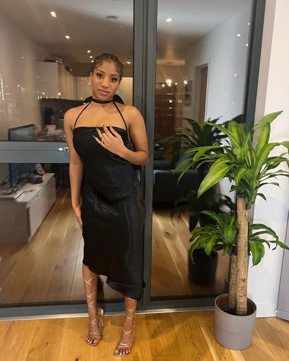 bodycon satin prom dress