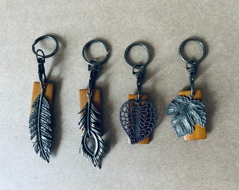 Vintage style key rings/keychain/bronze charms/big cahrms