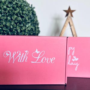 Caja de regalo/Caja de regalo rosa para ella/Caja de regalo para cumpleaños/Caja de cartón/