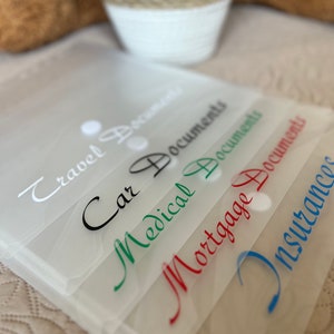 Customizable Folder + Punched pockets clear wallets/ring binder files/popper wallet/documents organiser/paperwork storage/files holder