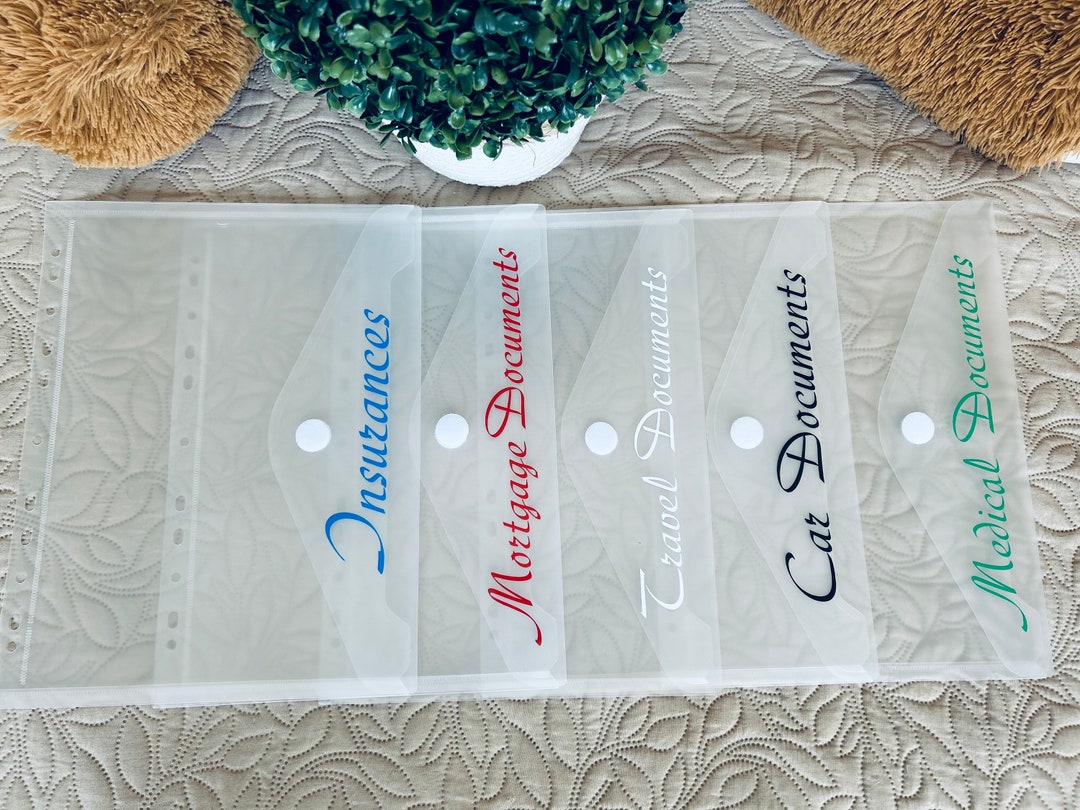 Punched Pockets Clear Wallets/ring Binder Files/popper Wallet/documents